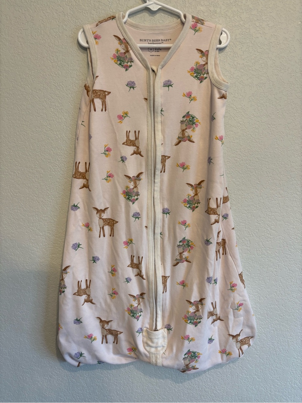 Burt’s Bees Baby Sleep Sack Organic Cotton Deer Floral 6–12M - Picture 2 of 12